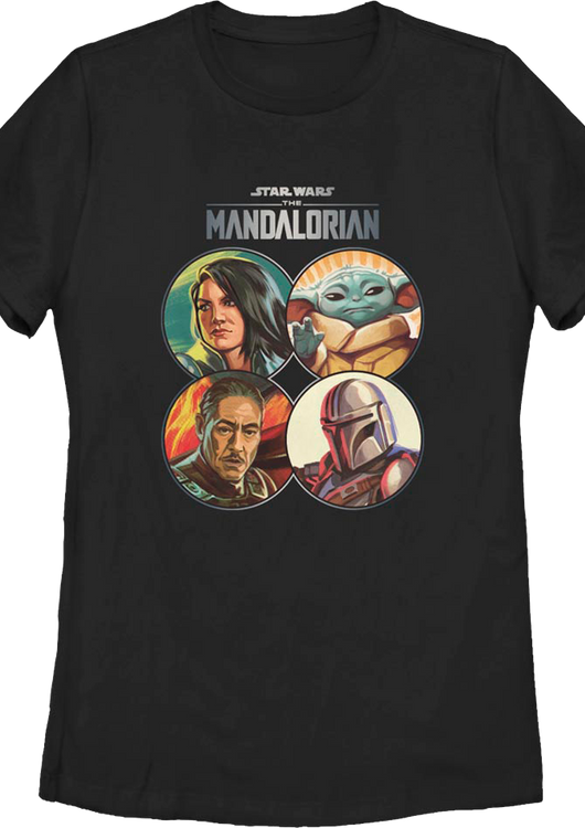Womens The Mandalorian Coin Collage Star Wars Shirt - main product image