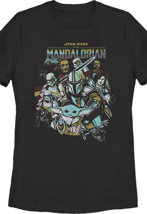 Womens The Mandalorian Collage Star Wars Shirt