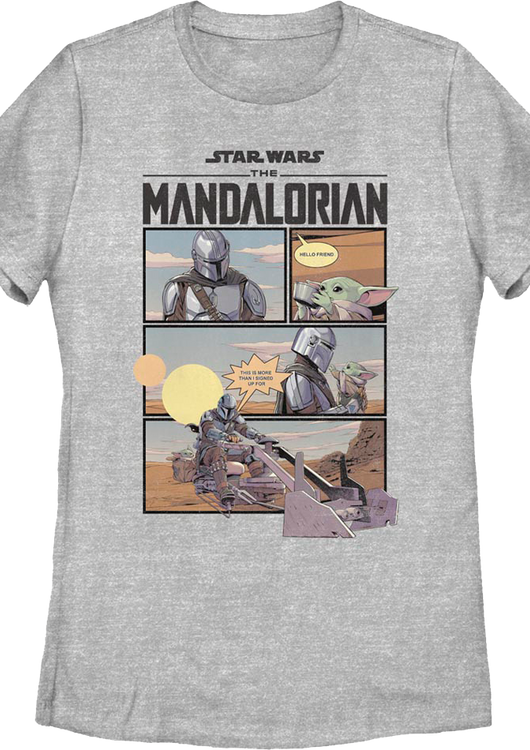 Womens The Mandalorian Comic Book Panels Star Wars Shirt - main product image