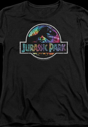 Womens Tie Dye Logo Jurassic Park Shirt