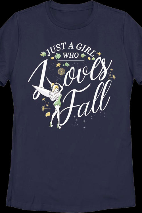 Womens Tinker Bell Just A Girl Who Loves Fall Disney Shirtmain product image