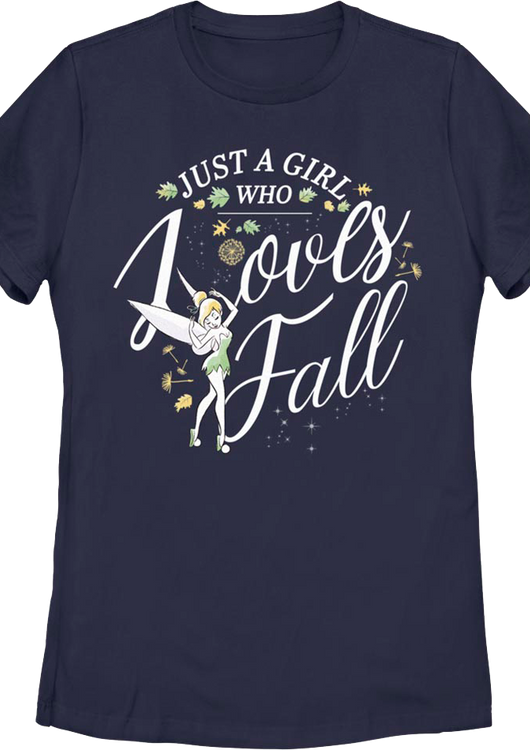 Womens Tinker Bell Just A Girl Who Loves Fall Disney Shirt - main product image