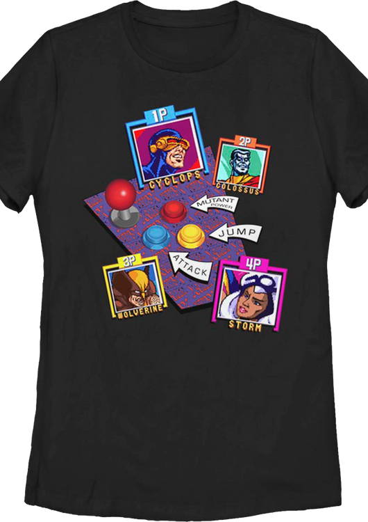 Womens X-Men Arcade Game Marvel Comics Shirt - main product image
