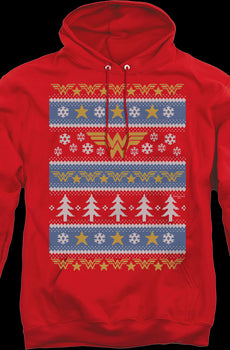 Wonder Woman Ugly Faux Knit DC Comics Hoodie