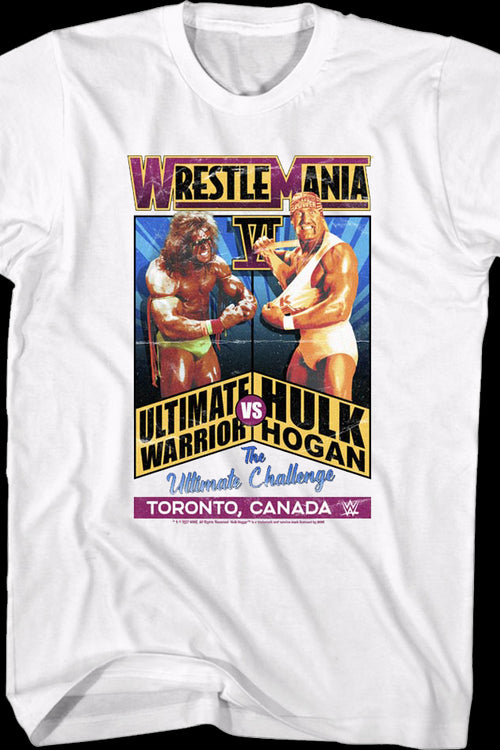 WrestleMania VI Ultimate Warrior vs Hulk Hogan T-Shirtmain product image