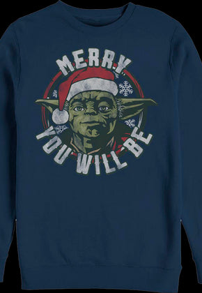 Yoda Merry You Will Be Star Wars Christmas Sweatshirt