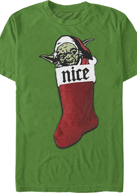 Yoda Nice Christmas Stocking Star Wars T-Shirt - main product image