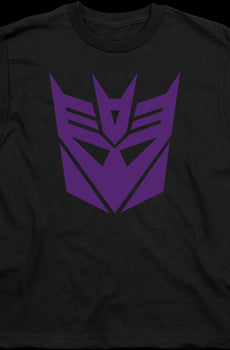 Youth Black Decepticon Logo Transformers Shirt