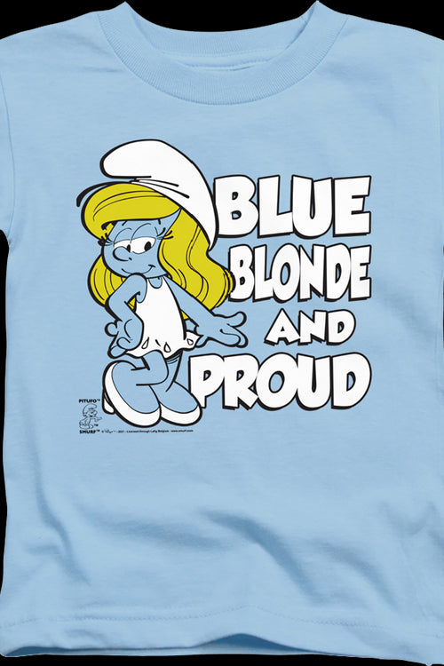 Youth Blue Blonde And Proud Smurfs Shirtmain product image