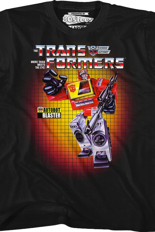 Youth Box Art Blaster Transformers Shirtmain product image