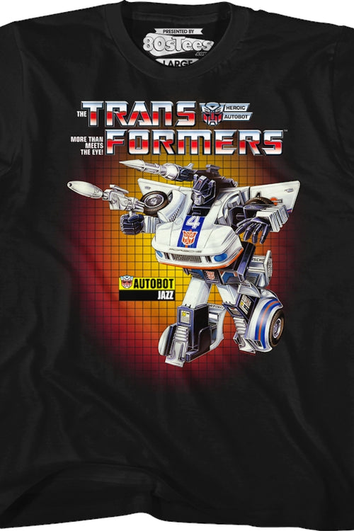 Youth Box Art Jazz Transformers Shirtmain product image