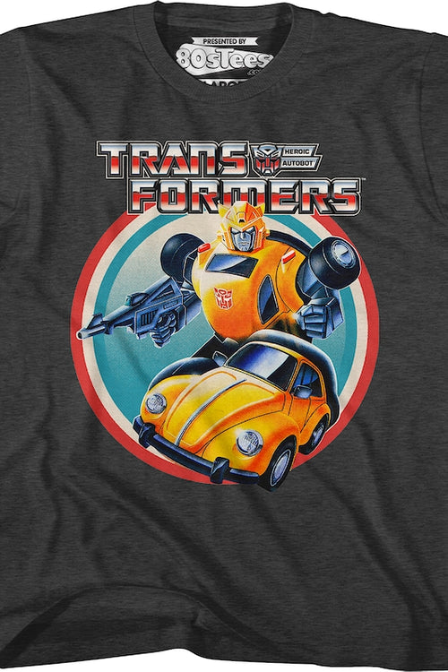 Youth Bumblebee Vintage Circle Transformers Shirtmain product image