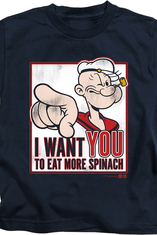 Youth I Want You To Eat More Spinach Popeye Shirtmain product image
