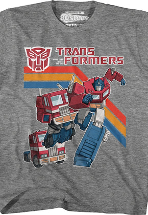 Youth Old School Optimus Prime Transformers Shirt
