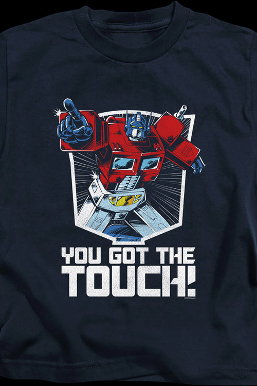 Youth Optimus Prime You Got The Touch Transformers Shirtmain product image