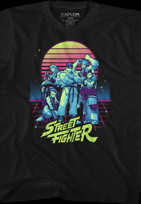 Youth Retro Neon Street Fighter Shirt