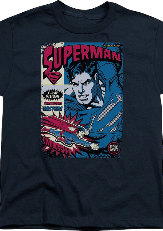 Youth Superman Action-Packed DC Comics Shirt - main product image