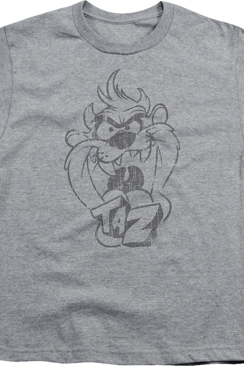 Youth Taz Sketch Looney Tunes Shirtmain product image